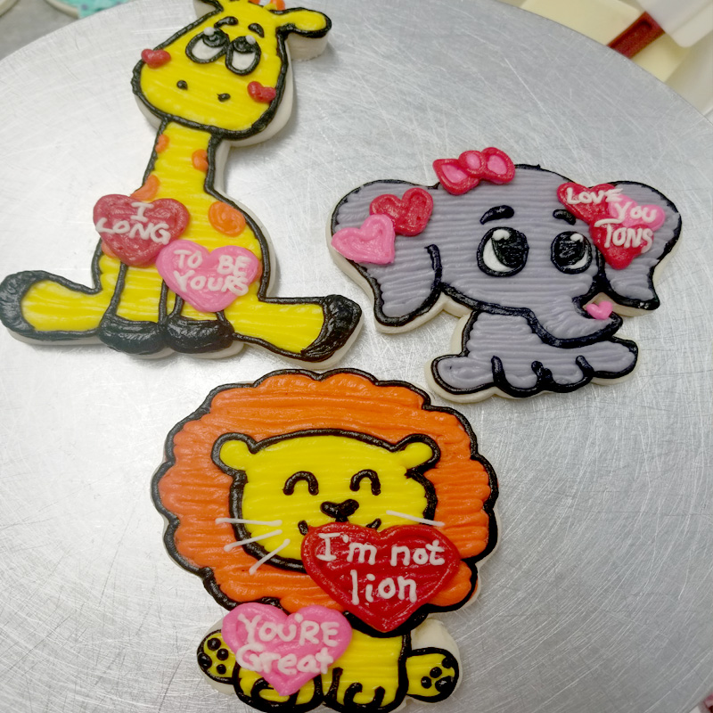 Large Valentines Day Pun Cookies Jungle Assortment