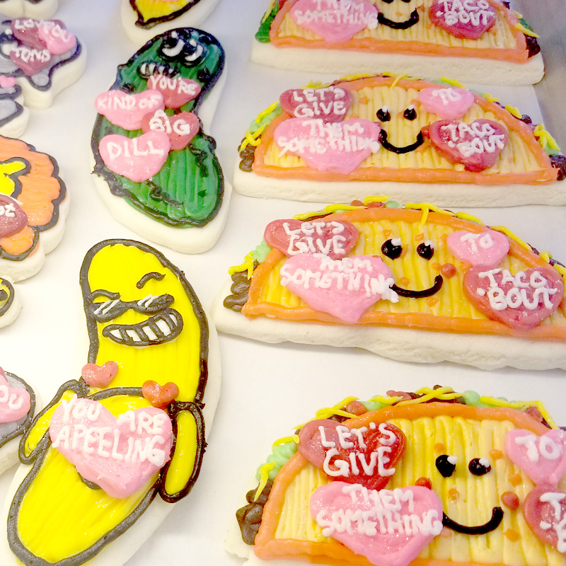 Large Valentines Day Pun Cookies