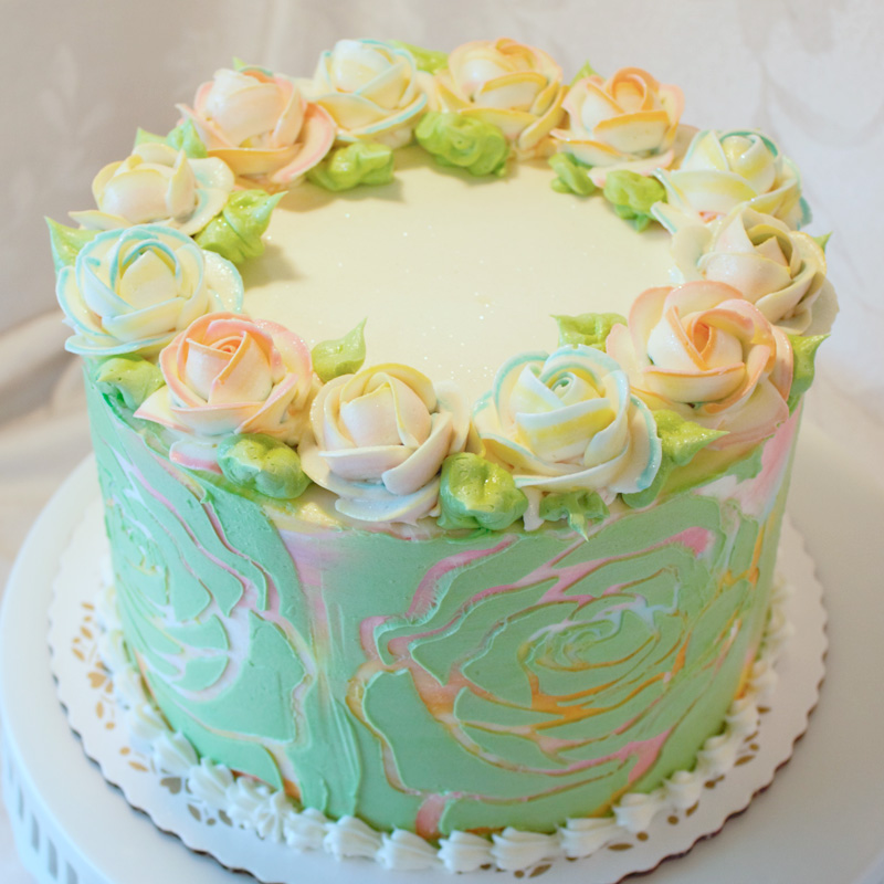 Kaleidoscope Roses Cake