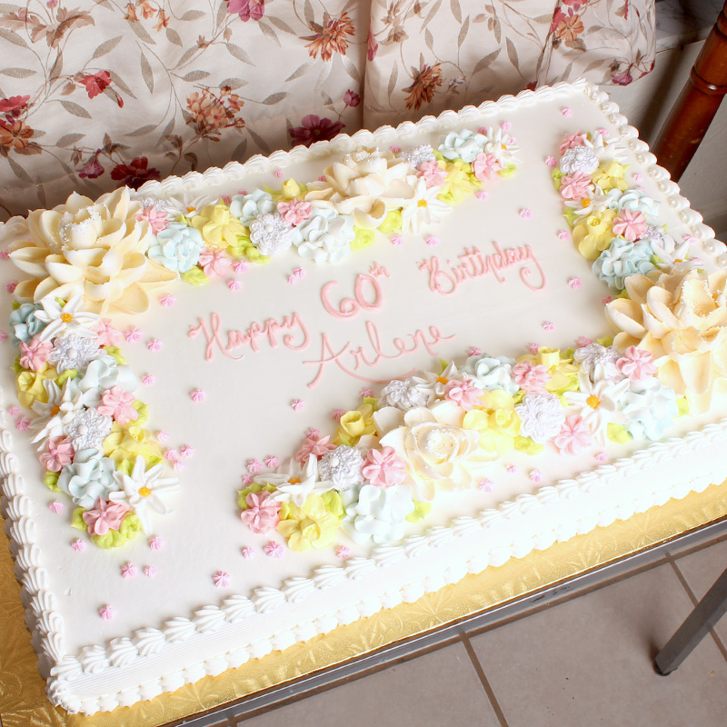 Pastel Flower Swag Cake
