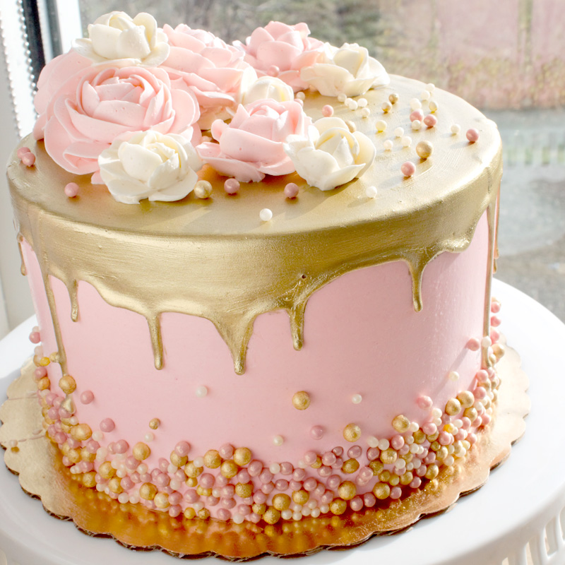 Pretty Pink and Gold Cake
