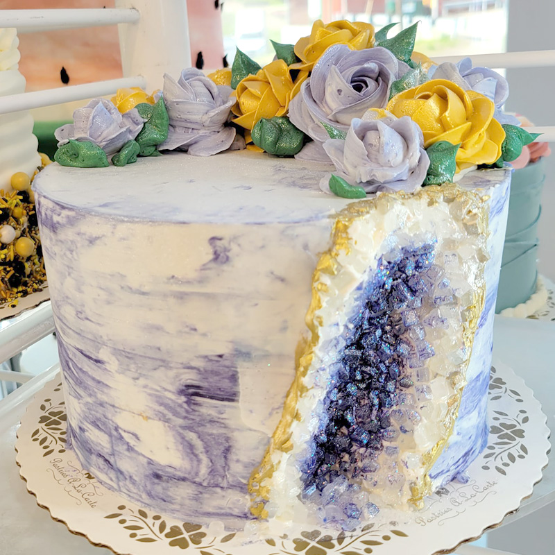 Purple and Gold Geode Cake