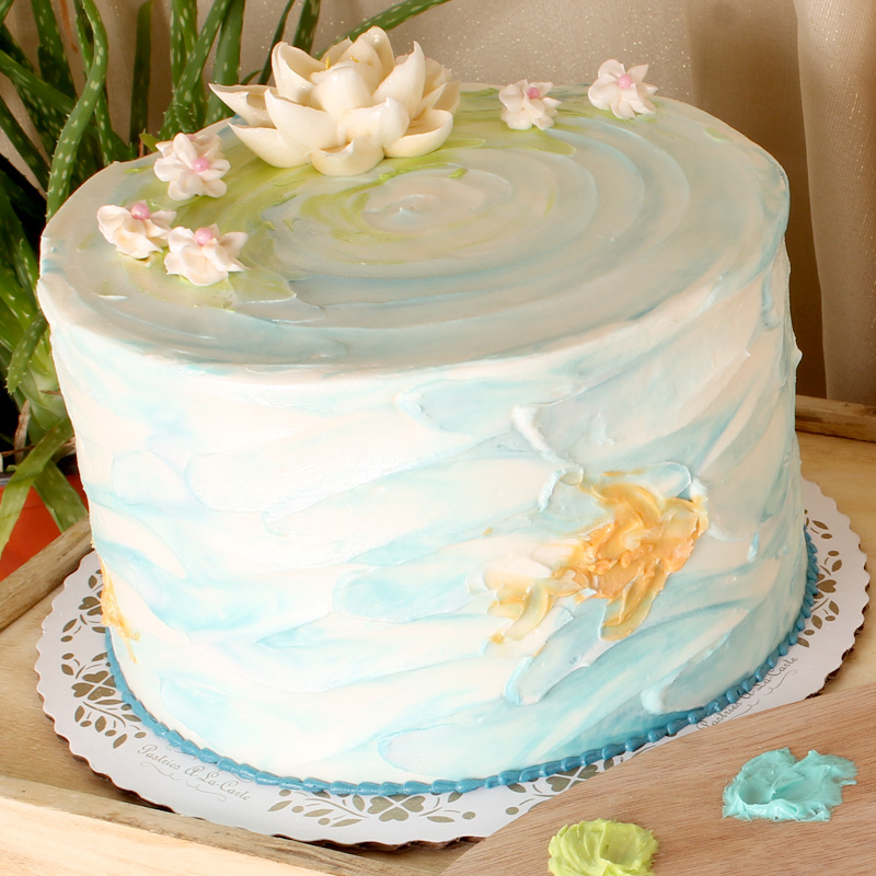 Water Color Koi Pond Cake