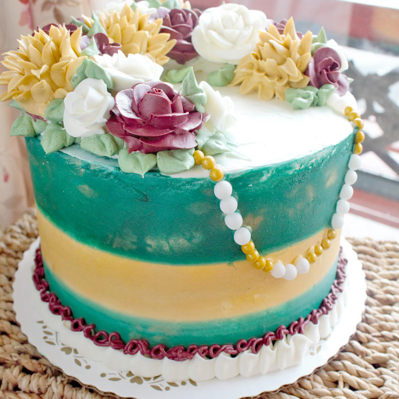Flowers and Pearls Cake