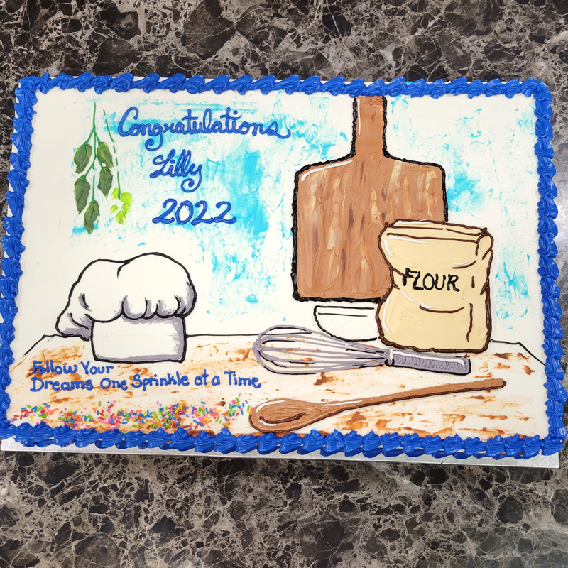 Culinary Themed Graduation Cake
