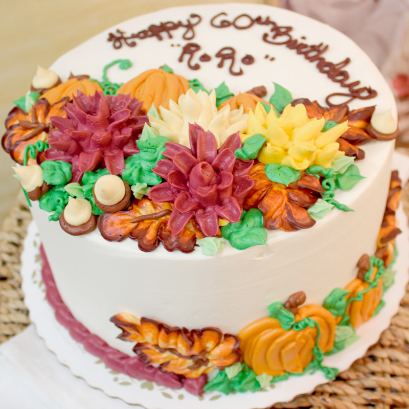 Floral Pumpkin Patch Cake