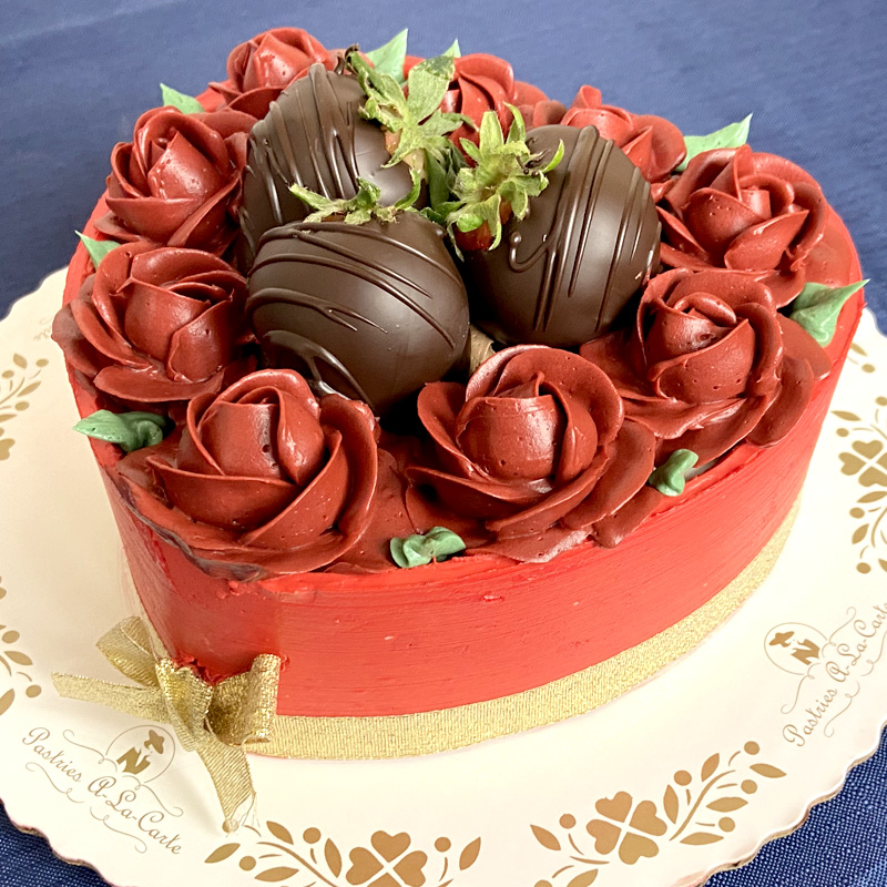 Red Rose Heart Shaped Candy Box Inspired Cake