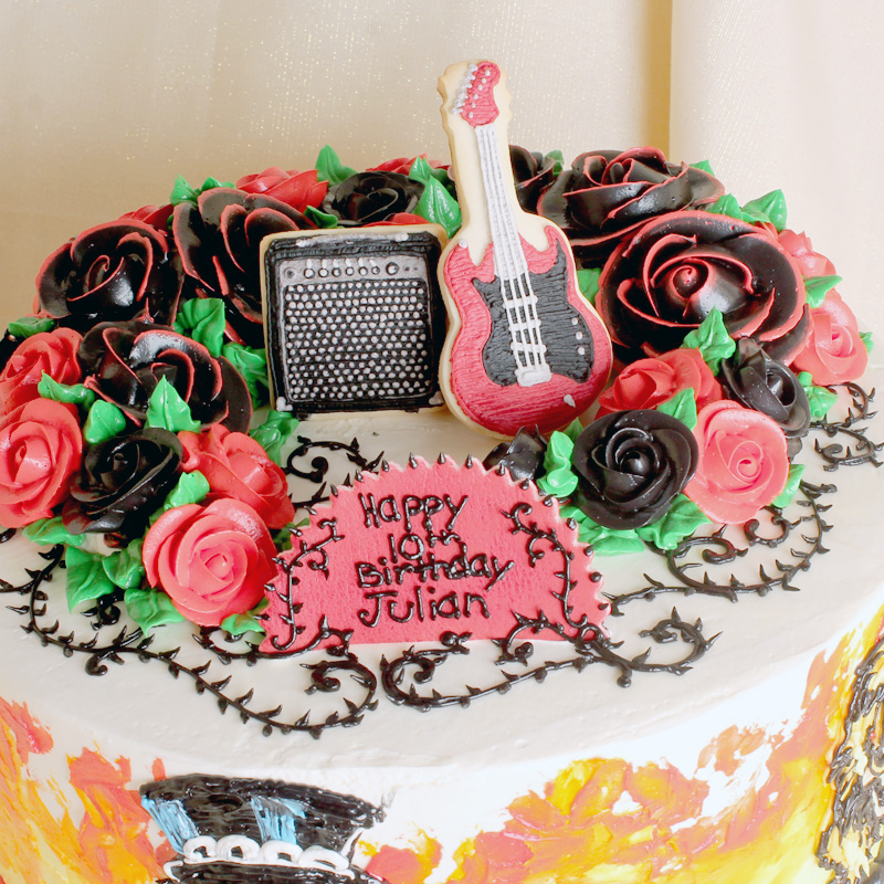 Rock & Roll and Roses Cake