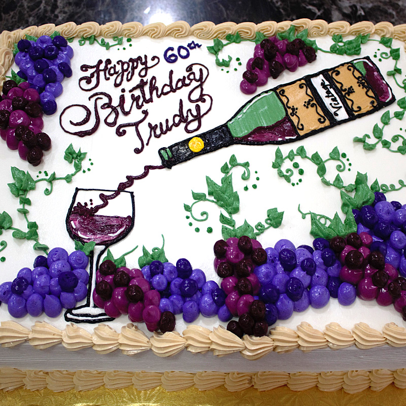 Vintage Wine Themed Cake