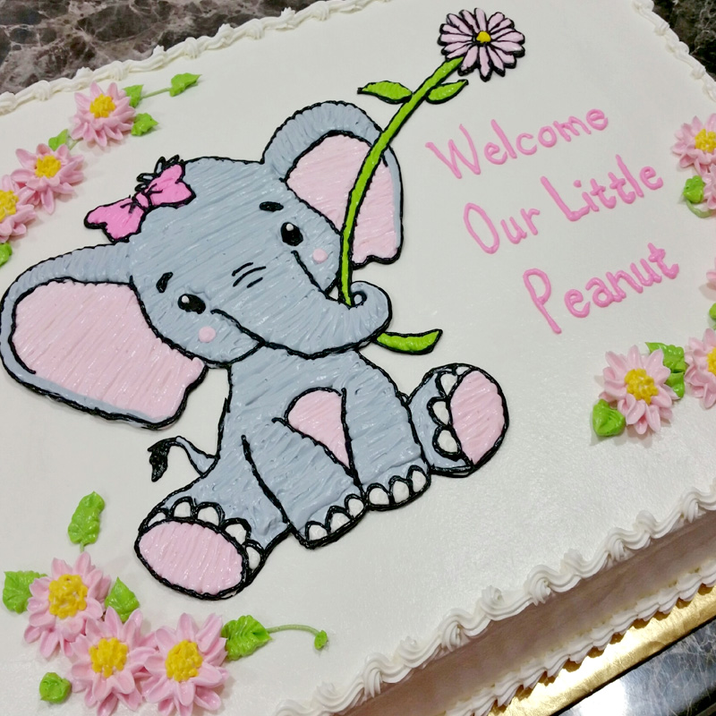 Cute Elephant Baby Shower Cake