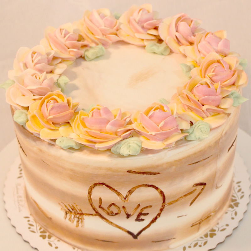Love Heart Tree Carving Cake
