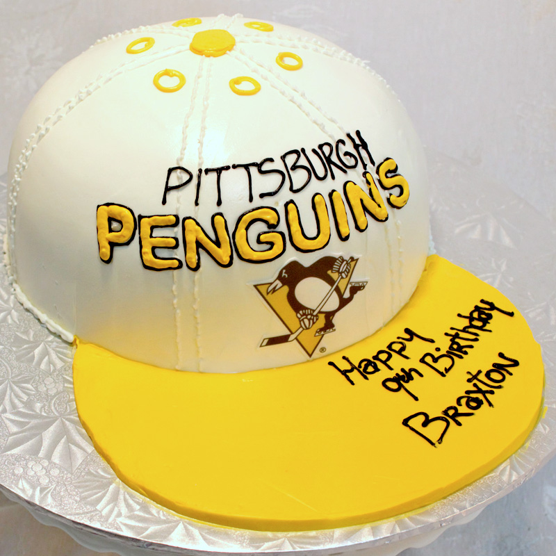 Pittsburgh Penguins Sports Cap Shaped Cake