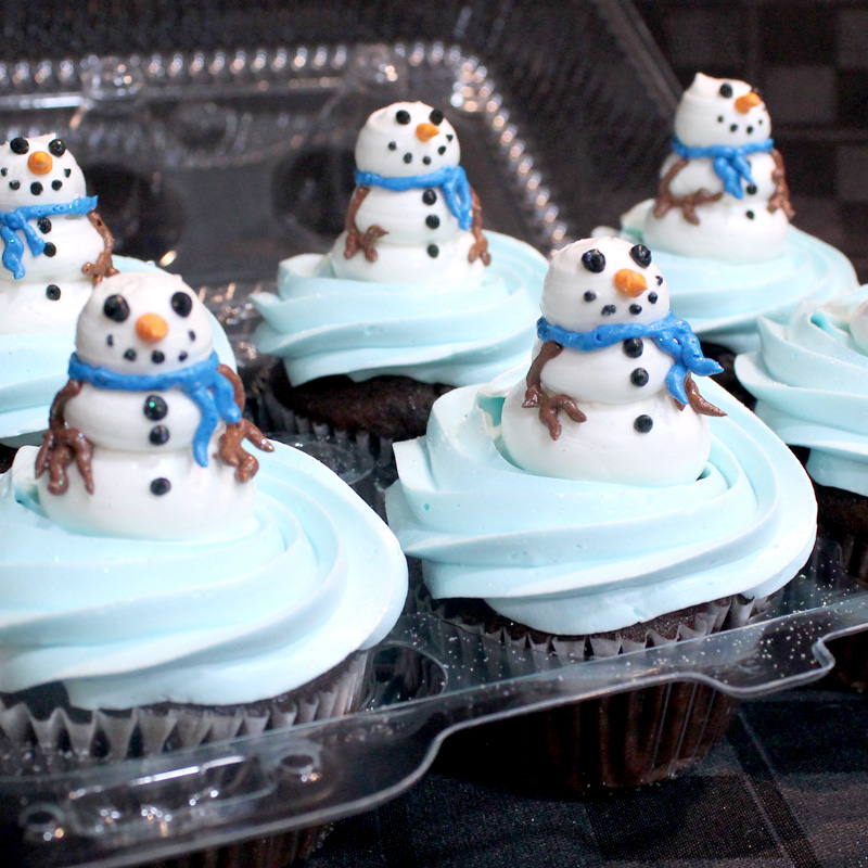 Winter Snowmen Themed Cupcakes