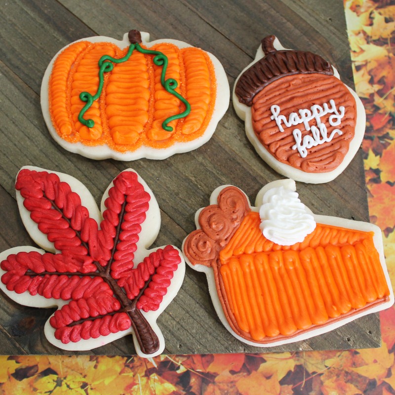 Fall Iced Cutout Cookies - Pumpkin, Acorn, Leaf, Pumpkin Pie