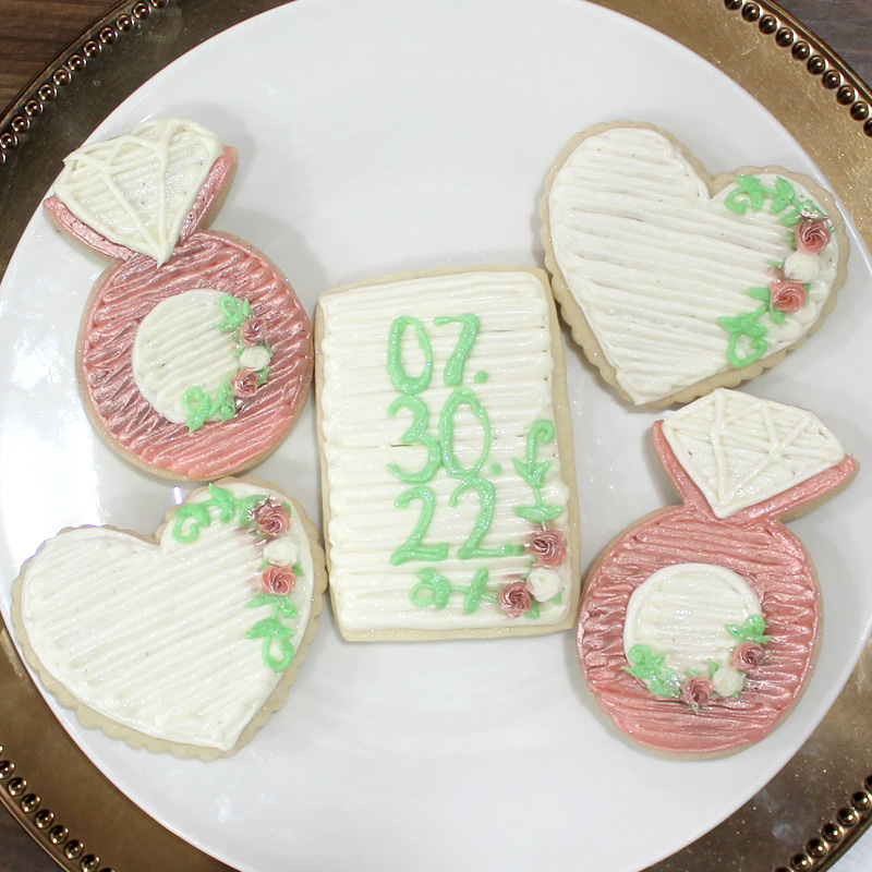 Rose Gold Date Ring and Heart Cookies